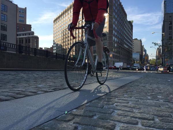 RT @NYC_DOT: The new graniteÂ #bikelaneÂ onÂ #VarickÂ …
